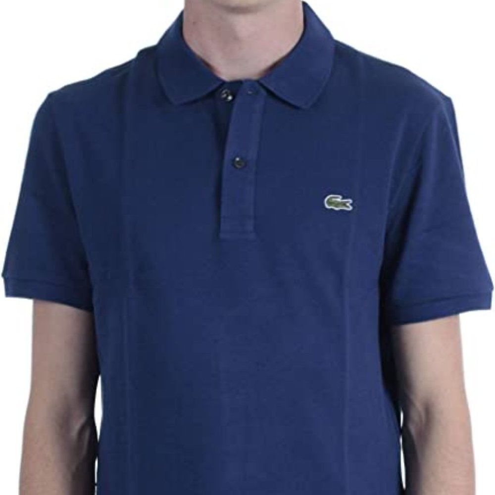 Lacoste Classic Pique Short Sleeve Slim Fit Polo Shirt in Navy - Size 3XL